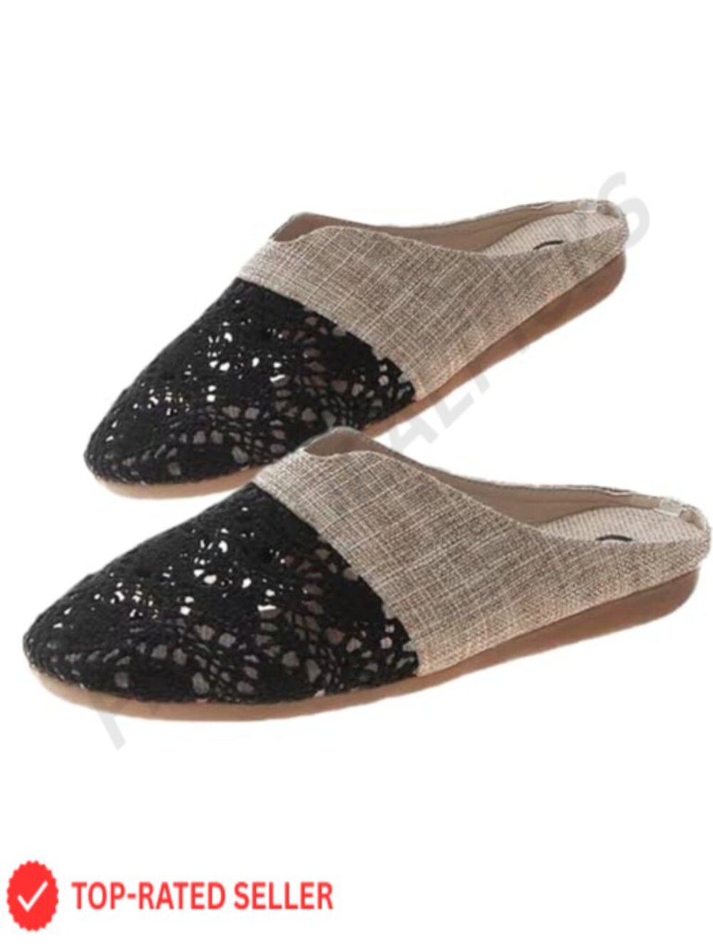Linen Slippers Women Summer Beach Holiday Casual Flat Hollow Sandals Floral
